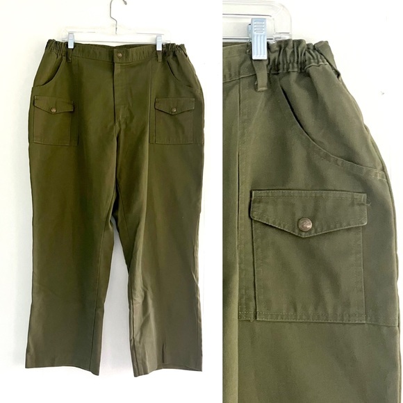 Vintage Pants Vintage Olive Army Green Boy Scouts Pants Trousers
